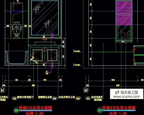 4室2厅样板房施工图cad施工图下载【ID:56938779】