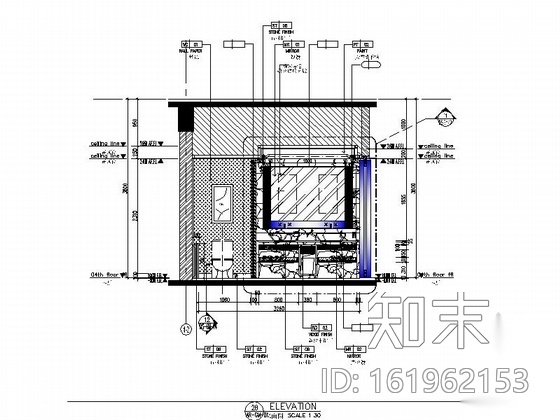 [深圳]某国际大酒店总经理套房室内施工图(含效果图)施工图下载【ID:161962153】