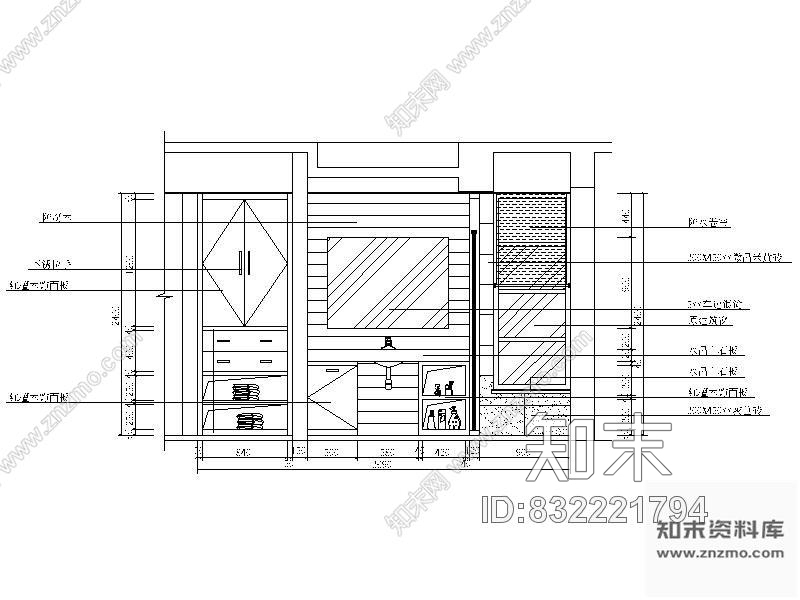 图块/节点主卧卫生间立面图cad施工图下载【ID:832221794】