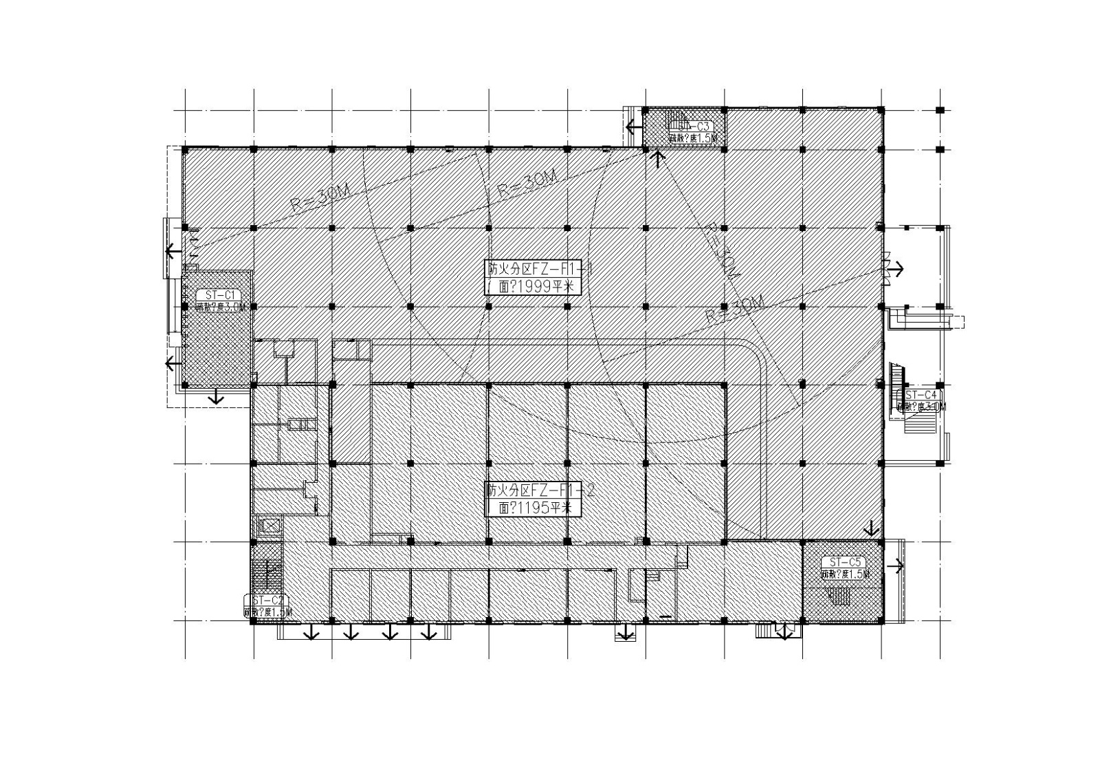 [河南]北方某高校食堂建筑施工图（CAD）cad施工图下载【ID:151651190】