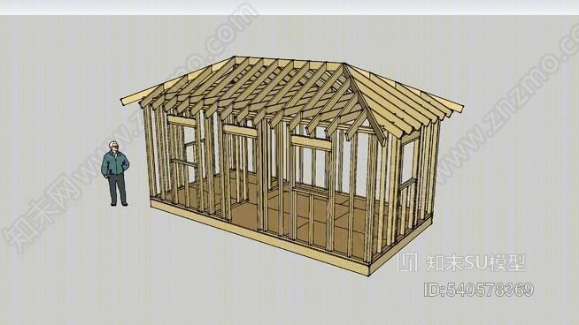 屋盖框架研究SU模型下载【ID:540578369】