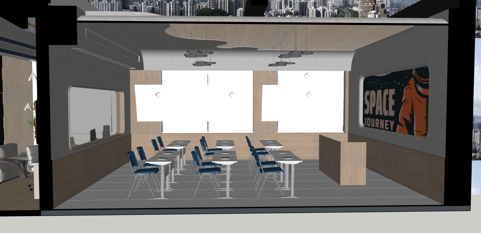 现代其他学校空间SU模型下载【ID:1216081257】