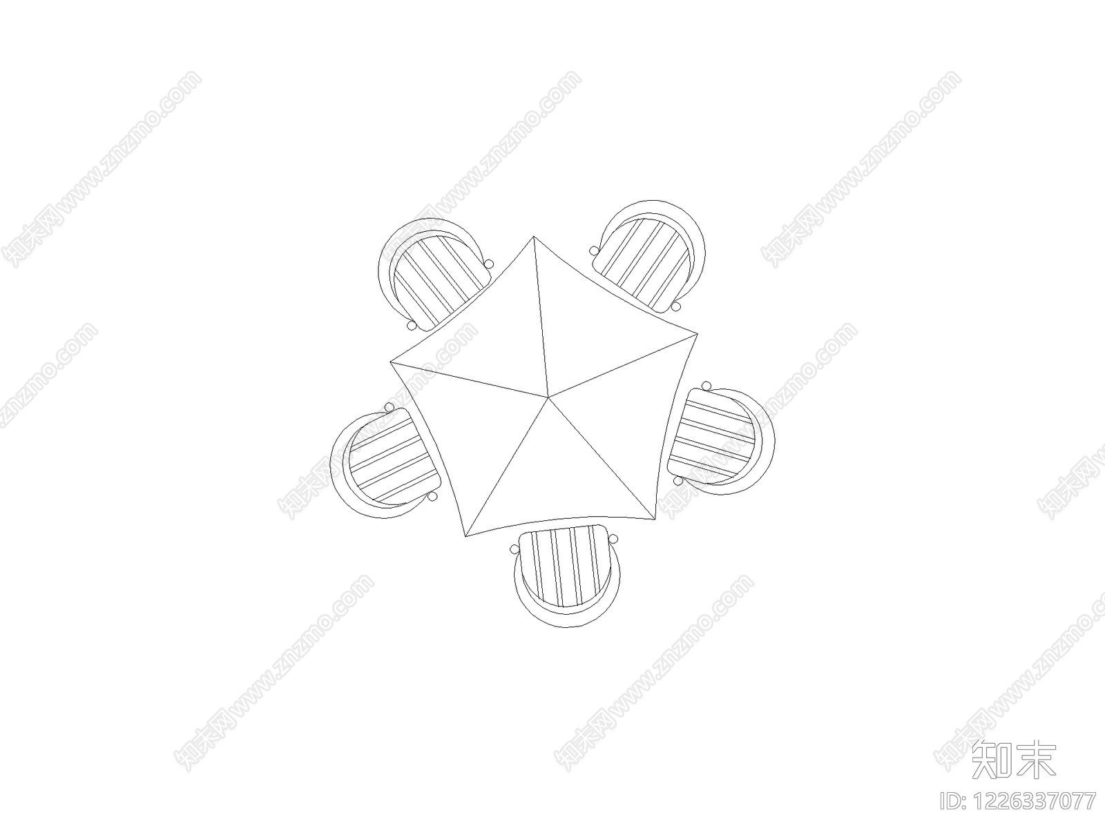 现代桌子CAD图纸