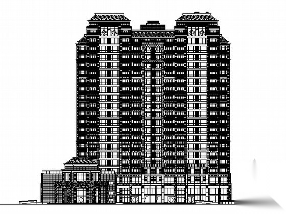 某十九层商住楼建筑施工图施工图下载【ID:167237105】