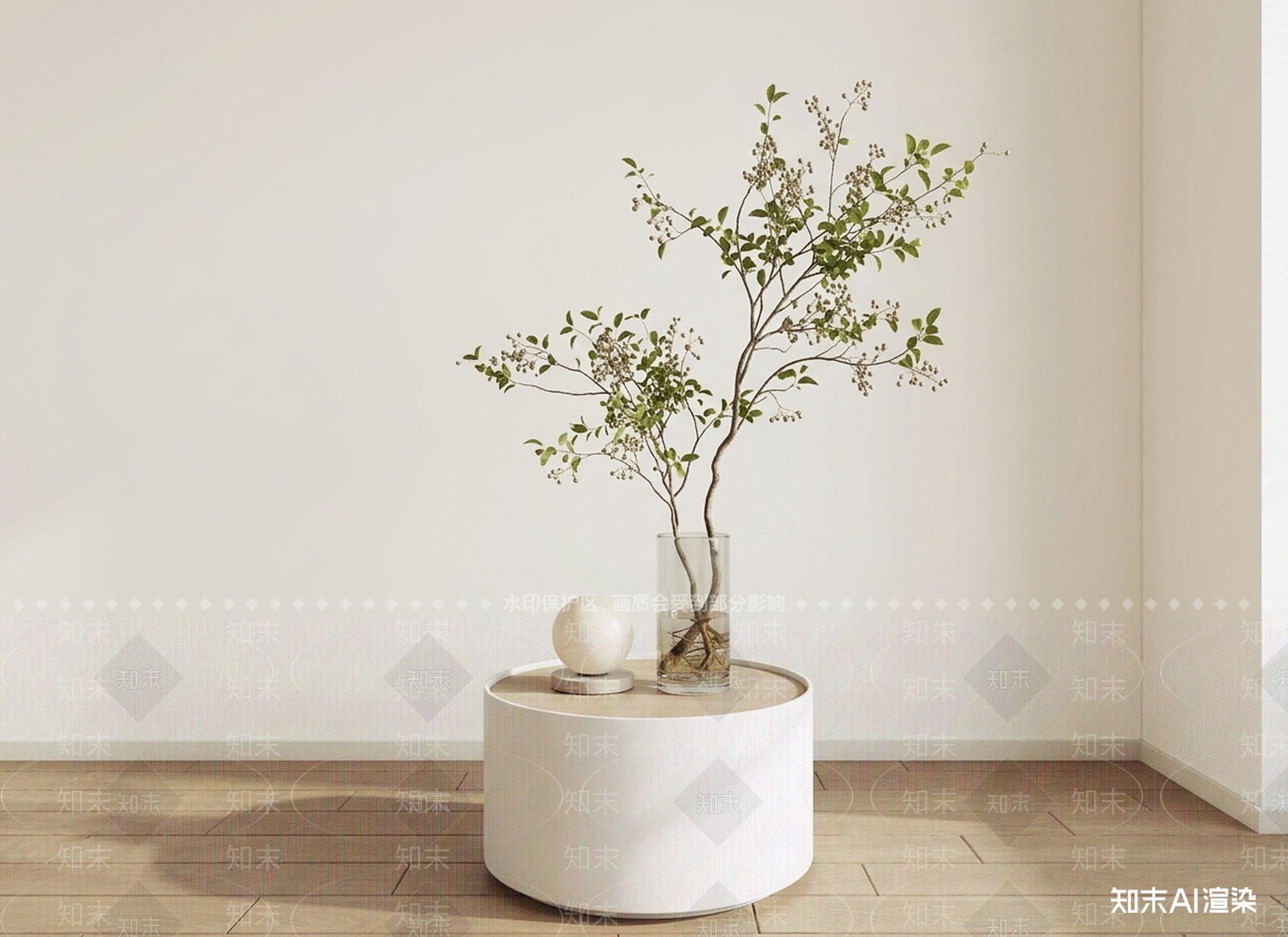 艺术绿植边几3D模型下载【ID:1227581436】