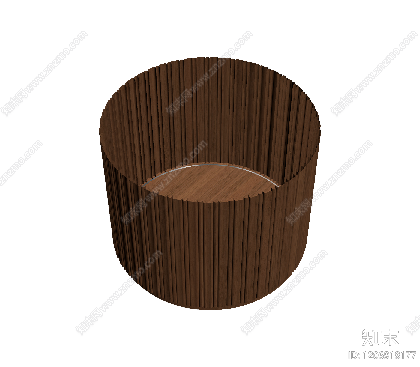 木质圆柱形隔断3D模型下载【ID:1206918177】