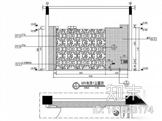 [天津]某知名楼盘酒店KTV包房装修图cad施工图下载【ID:161823174】