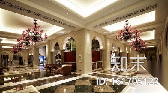 [深圳]五星级酒店大堂室内装修CAD竣工图（含实景）cad施工图下载【ID:161705123】