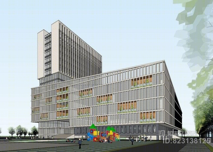 社区中心幼儿园SU模型下载【ID:823138125】