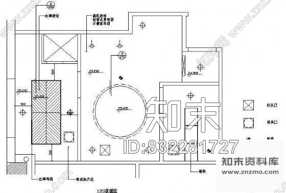 图块/节点VIP房顶棚平面图1施工图下载【ID:832281727】