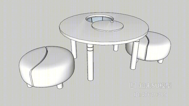 吧台吧椅组合SU模型下载【ID:919319378】