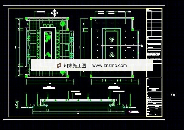 小会议室详图cad施工图下载【ID:36942066】