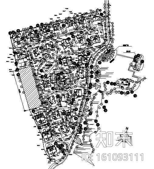 某别墅区规划景观规划总图cad施工图下载【ID:161093111】