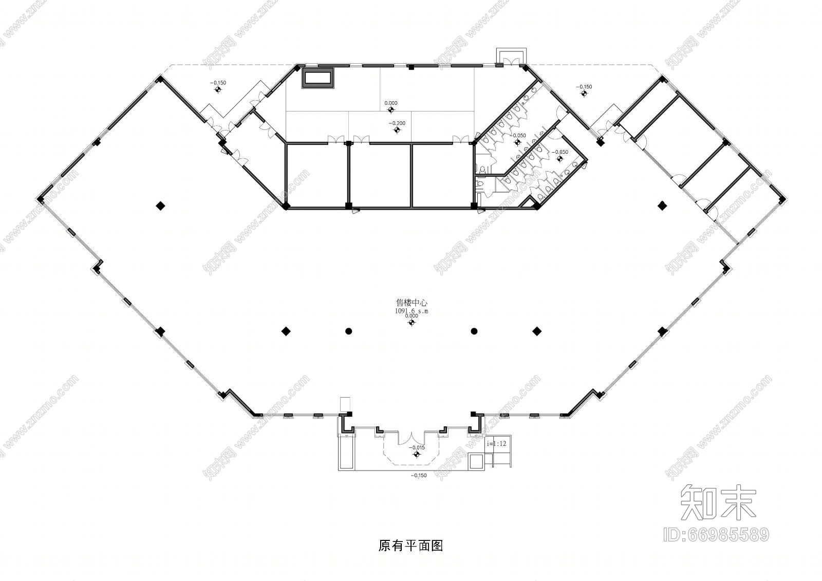 佛山中海千湖灯壹号售楼中心cad施工图下载【ID:66985589】