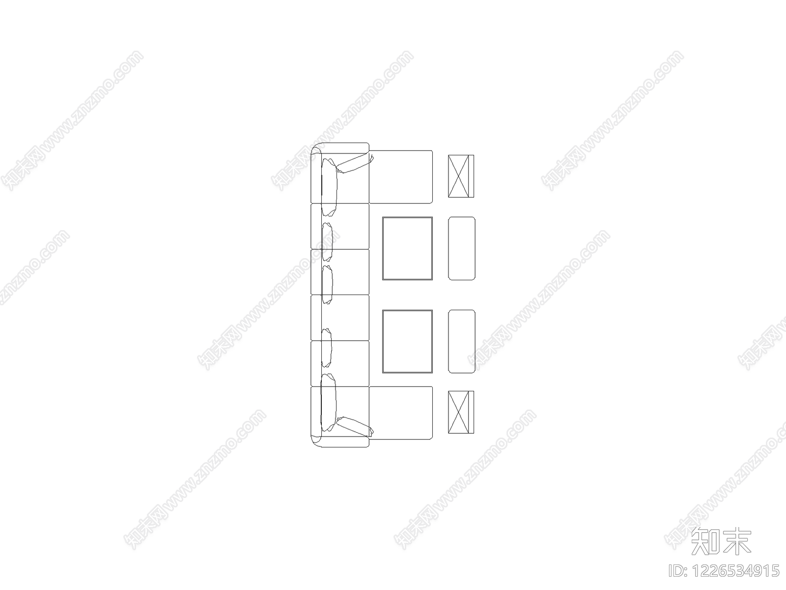 现代沙发CAD图纸