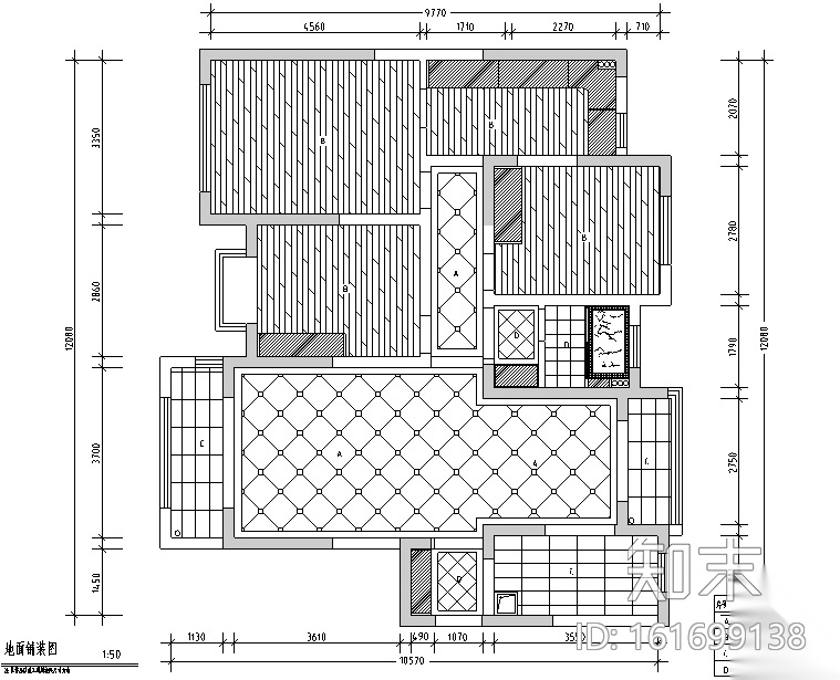 [江苏]美式简约128平米住宅设计施工图（附效果图）cad施工图下载【ID:161699138】