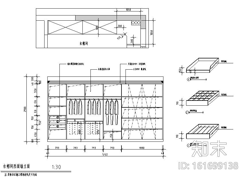 [江苏]美式简约128平米住宅设计施工图（附效果图）cad施工图下载【ID:161699138】