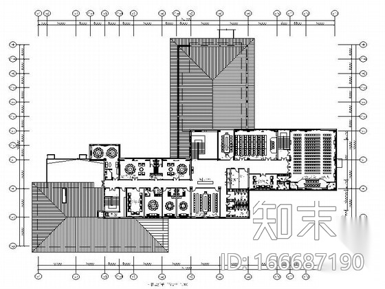 [青岛]独具园林特色恬静禅意温泉度假村酒店装修施工图...cad施工图下载【ID:166687190】