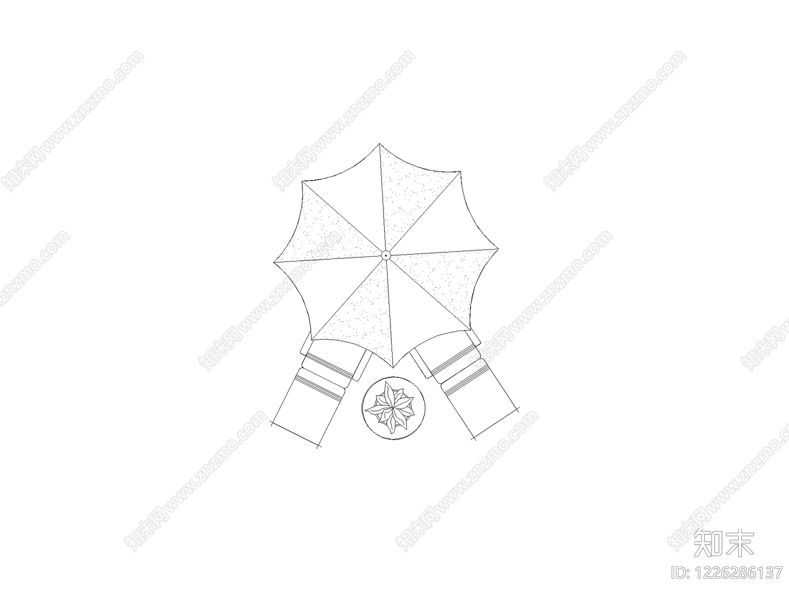 遮阳伞CAD图纸
