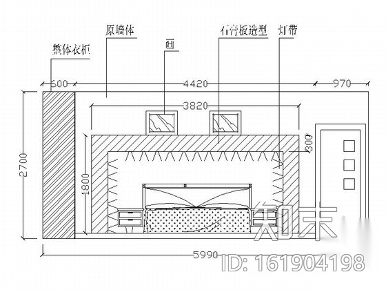 [北京]魅力中式大宅三居室内装修图（含效果）cad施工图下载【ID:161904198】