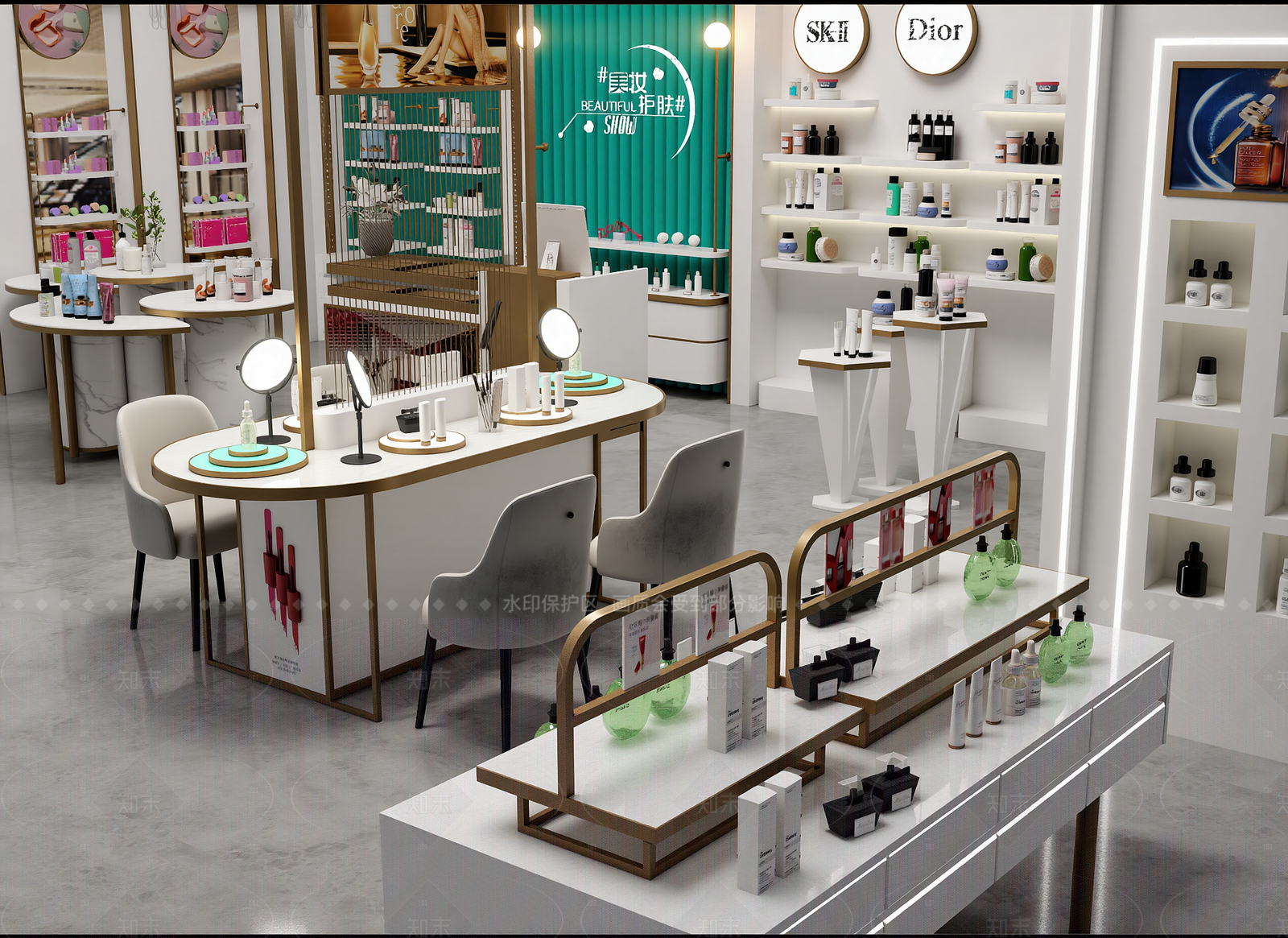 现代化妆品展台3D模型下载【ID:1214964843】