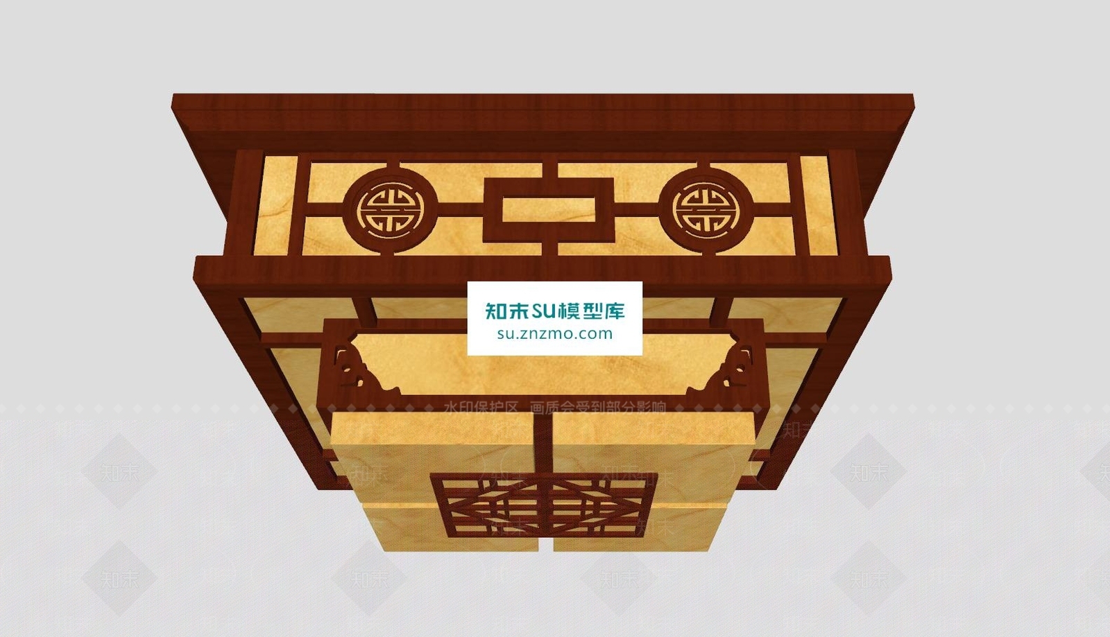 新中式餐厅吸顶灯SU模型下载【ID:169009170】