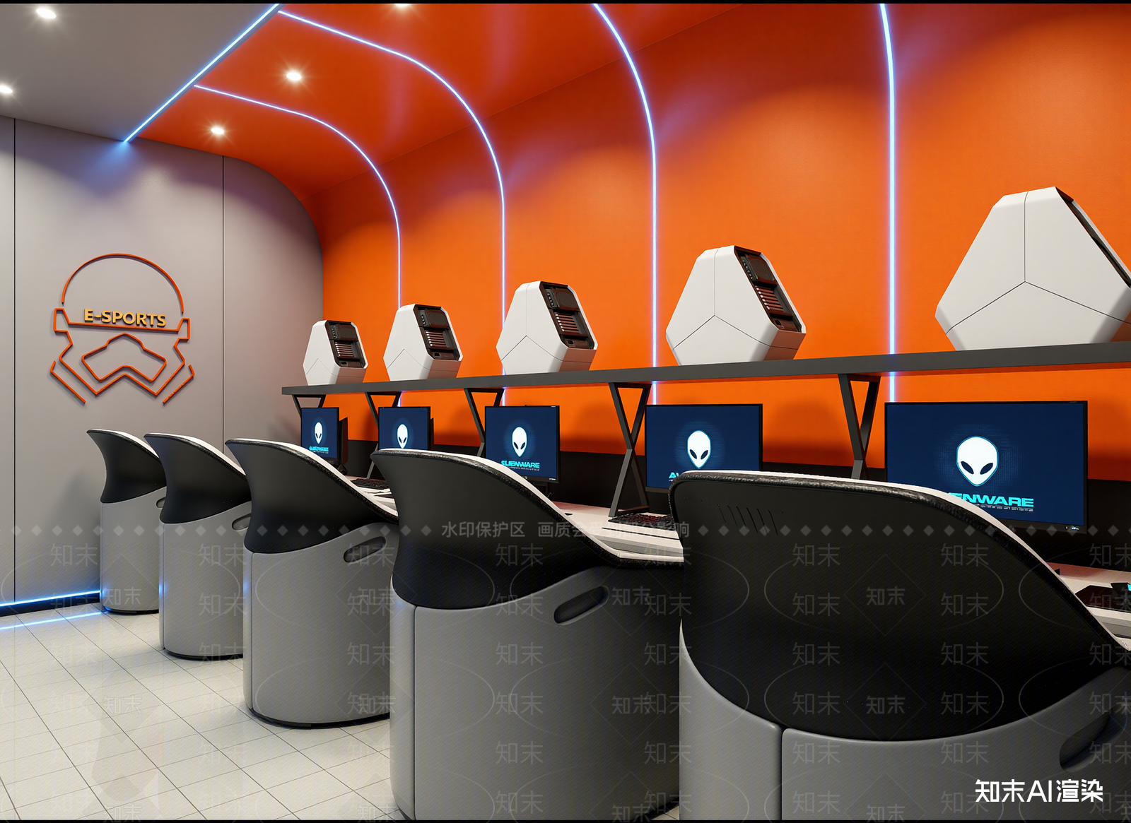 现代电竞房3D模型下载【ID:1214431014】