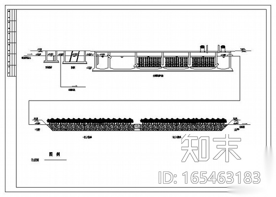 浙江某县主动增氧型净化池+人工湿地处理农村生活污水工...cad施工图下载【ID:165463183】