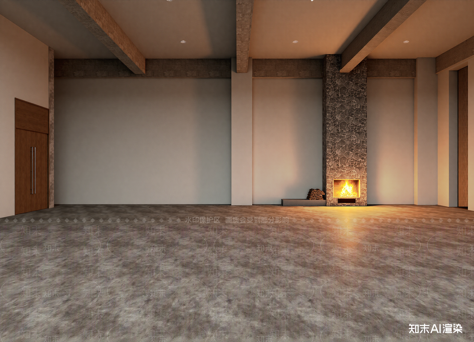 现代民宿大厅3D模型下载【ID:1215162378】