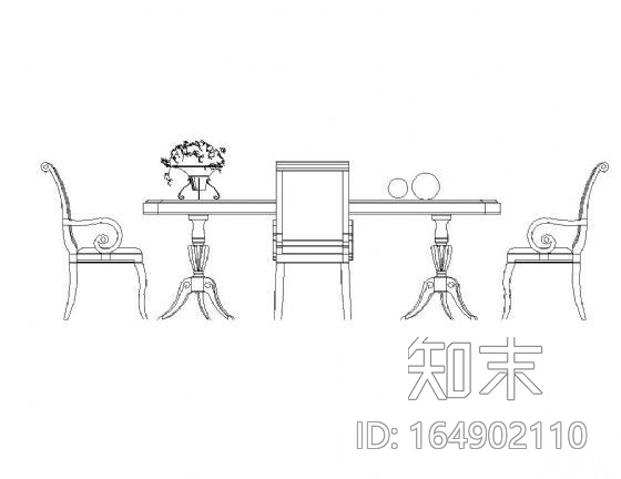 九套餐桌立面图块cad施工图下载【ID:164902110】