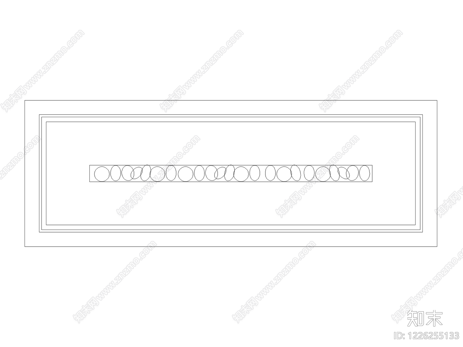 陈设类立面挂画cad施工图下载【ID:1226255133】