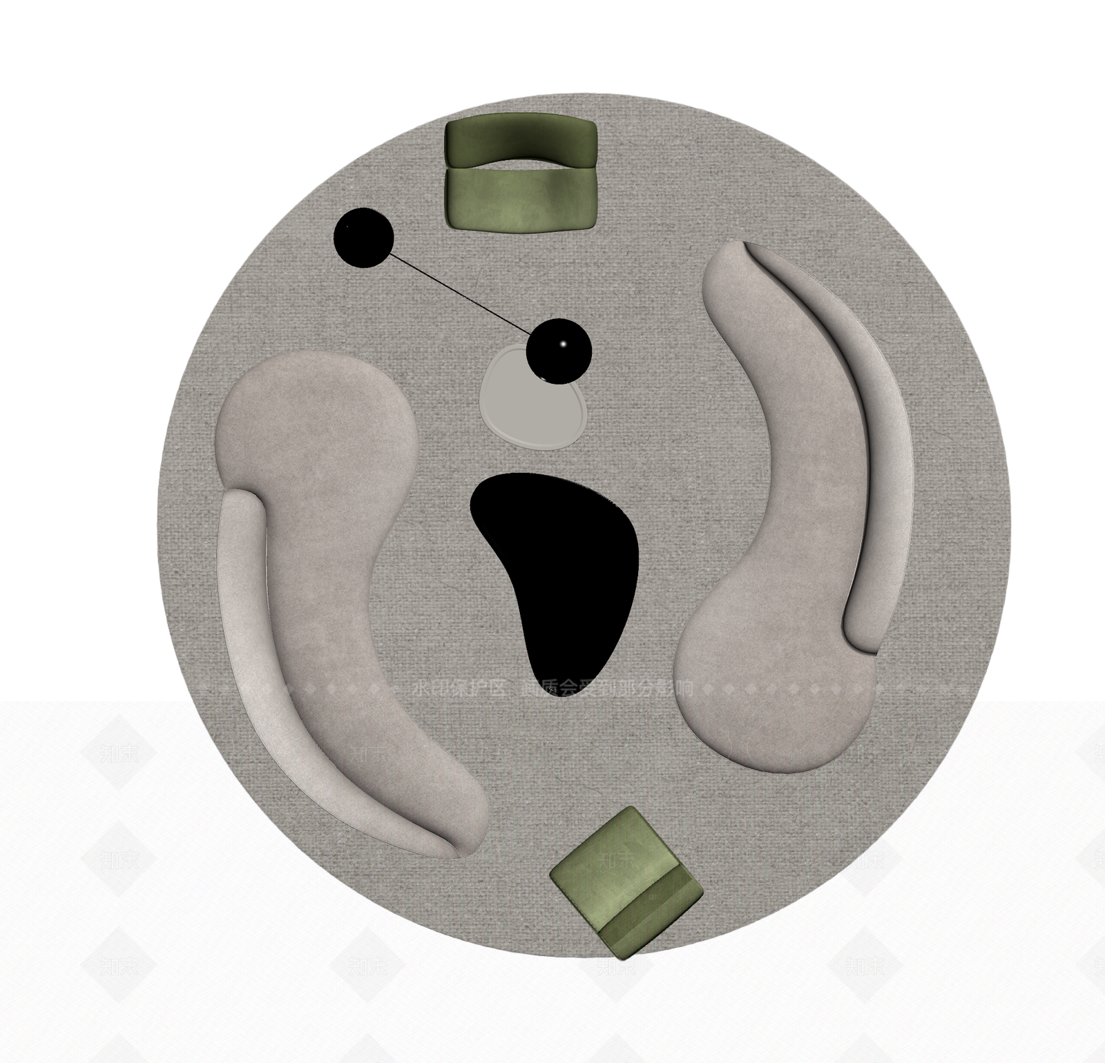 弧形沙发组合家具3D模型下载【ID:1206202572】