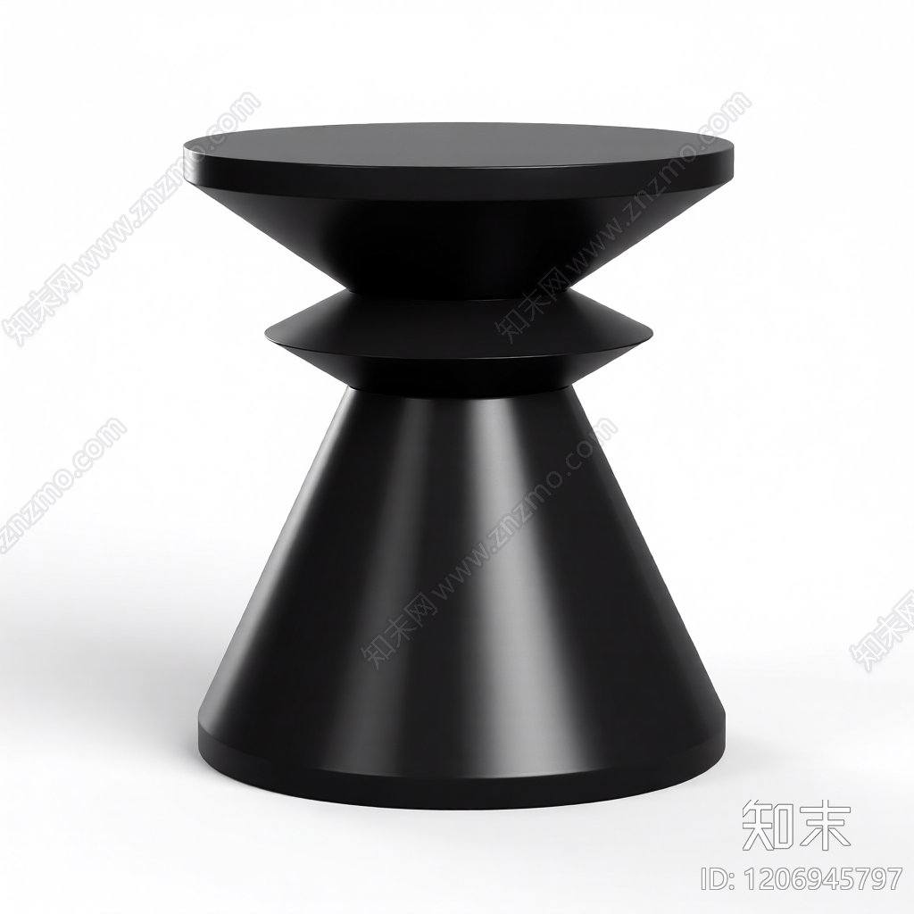 黑色几何造型凳3D模型下载【ID:1206945797】