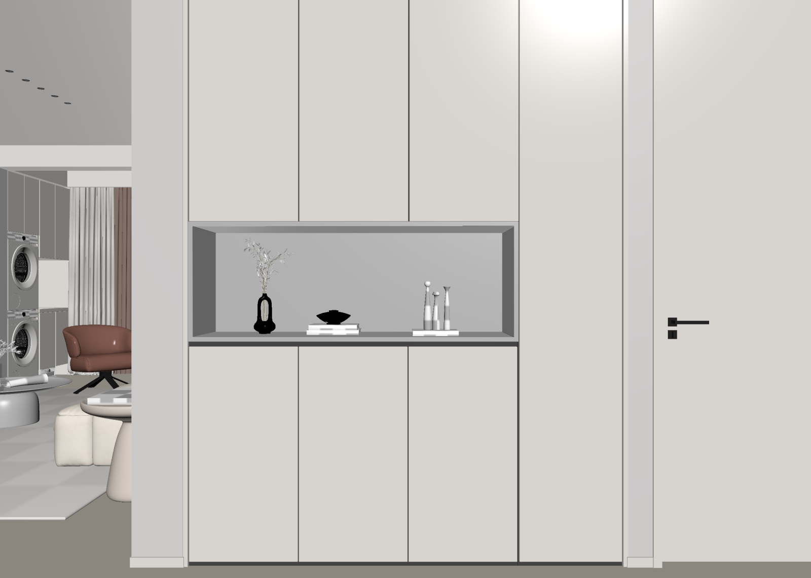 奶油玄关3D模型下载【ID:1215095106】