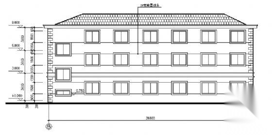 江苏省某三层宿舍建筑施工图cad施工图下载【ID:149851148】