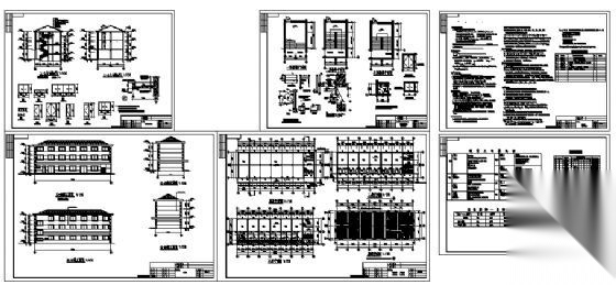 江苏省某三层宿舍建筑施工图cad施工图下载【ID:149851148】