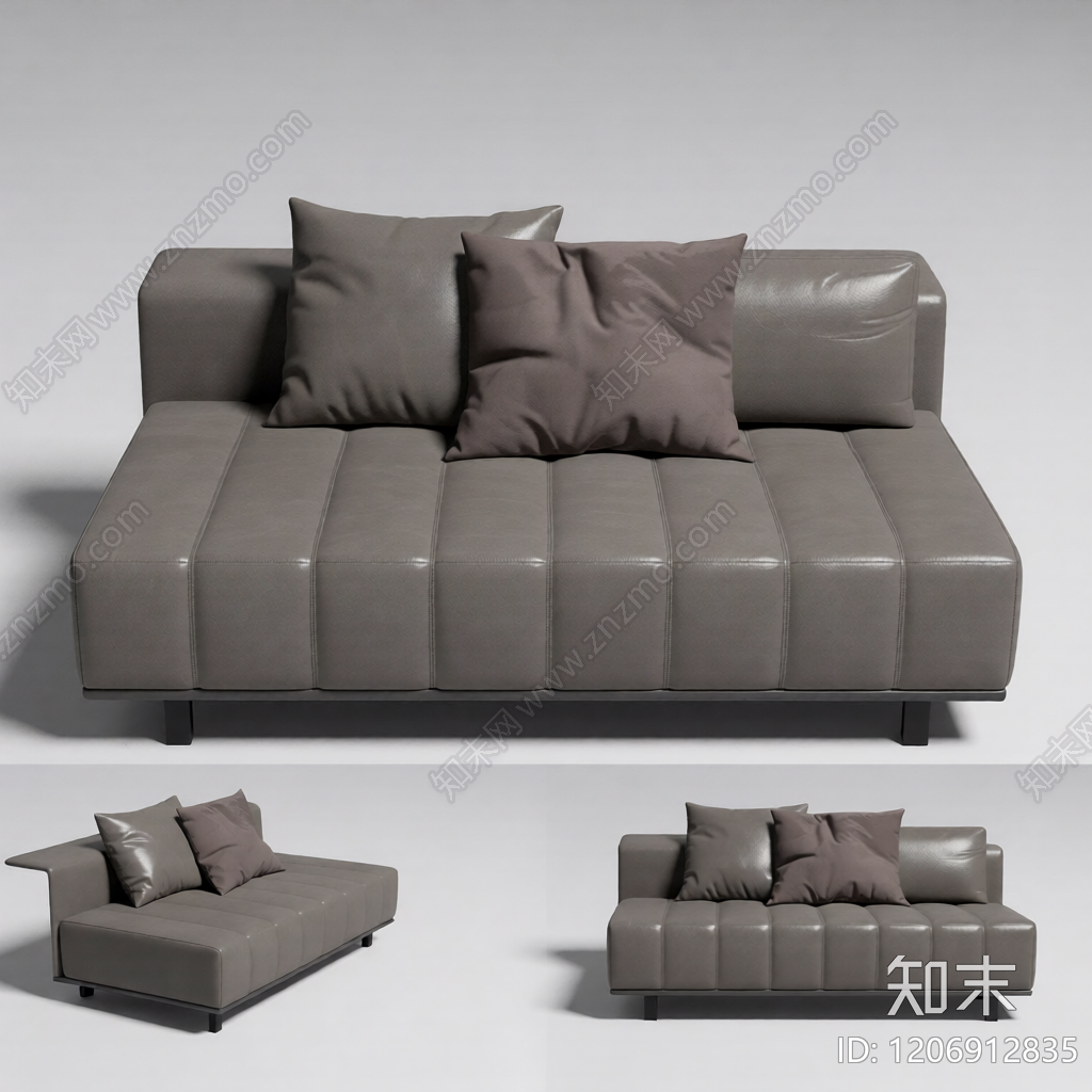 灰色模块化沙发3D模型下载【ID:1206912835】