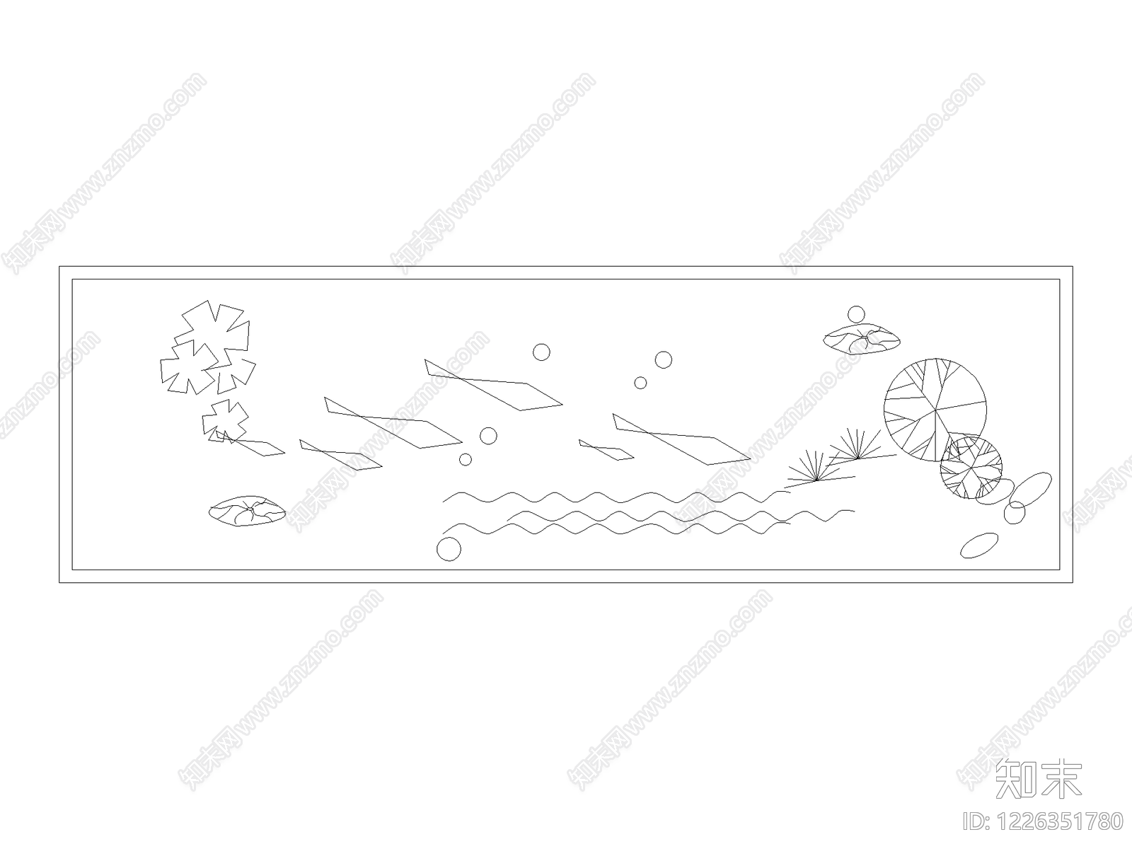 现代水生植物CAD图纸