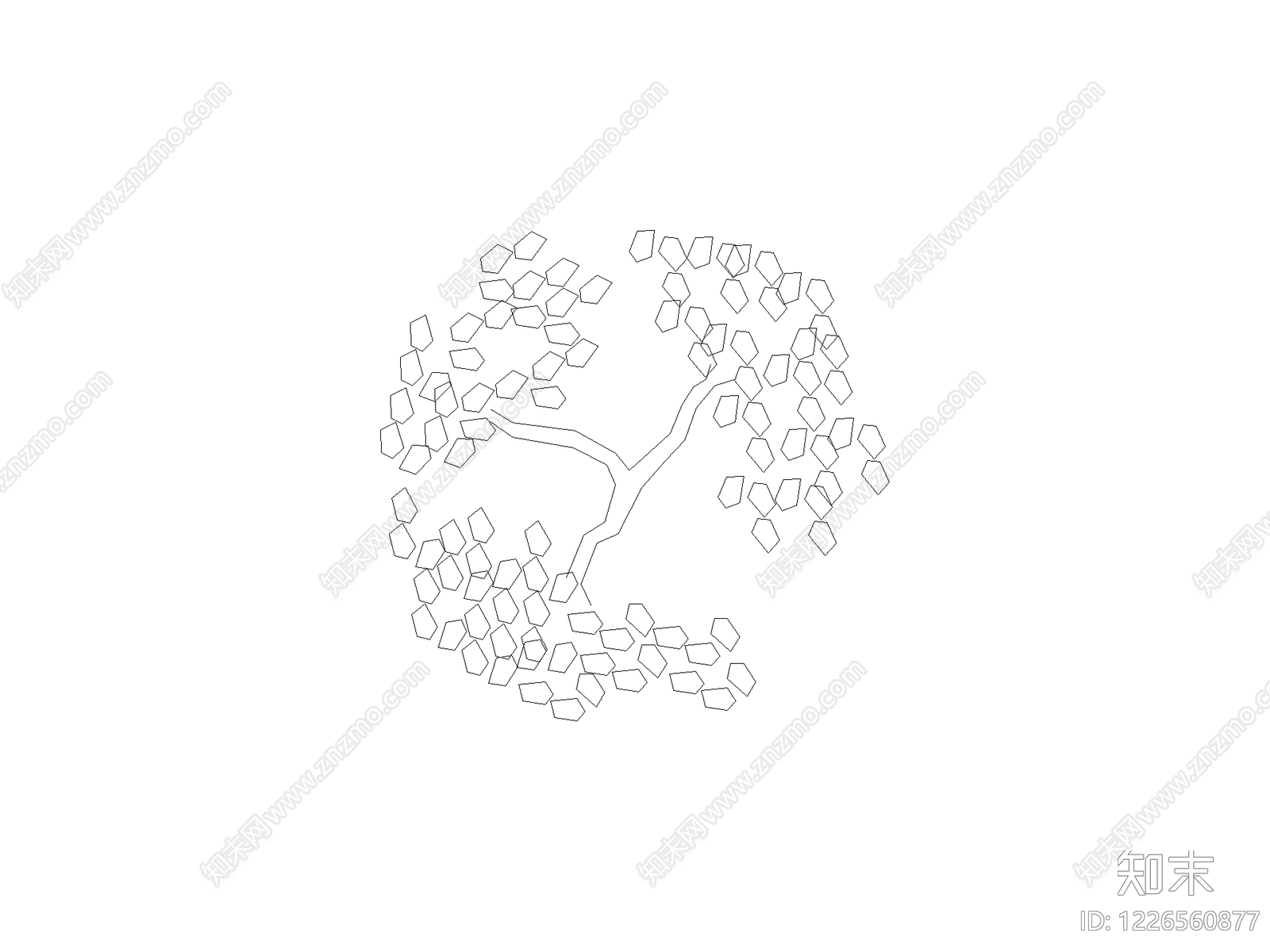 现代乔木种植CAD图纸