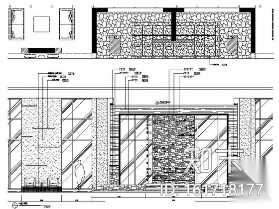 [上海]国际花园现代售楼处大堂室内装修施工图（含实景）cad施工图下载【ID:161718177】