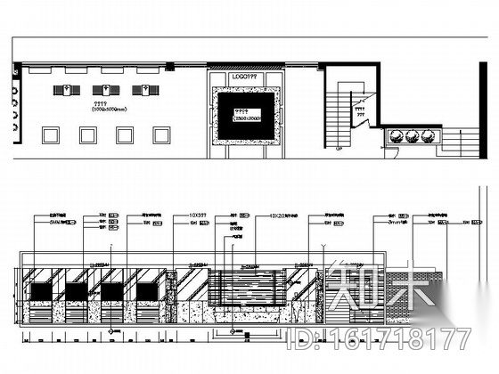 [上海]国际花园现代售楼处大堂室内装修施工图（含实景）cad施工图下载【ID:161718177】