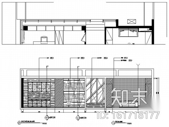 [上海]国际花园现代售楼处大堂室内装修施工图（含实景）cad施工图下载【ID:161718177】