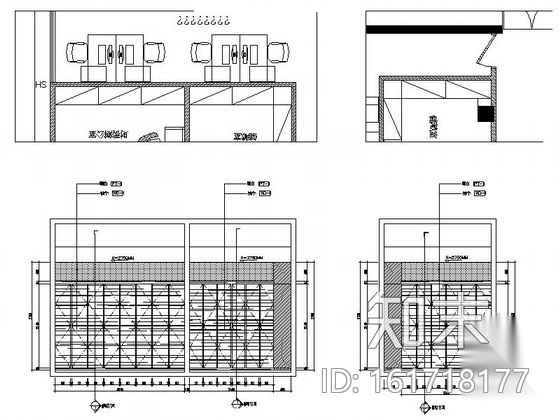 [上海]国际花园现代售楼处大堂室内装修施工图（含实景）cad施工图下载【ID:161718177】