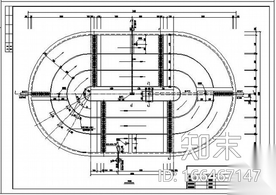 奥贝尔氧化沟平面剖面图cad施工图下载【ID:166467147】