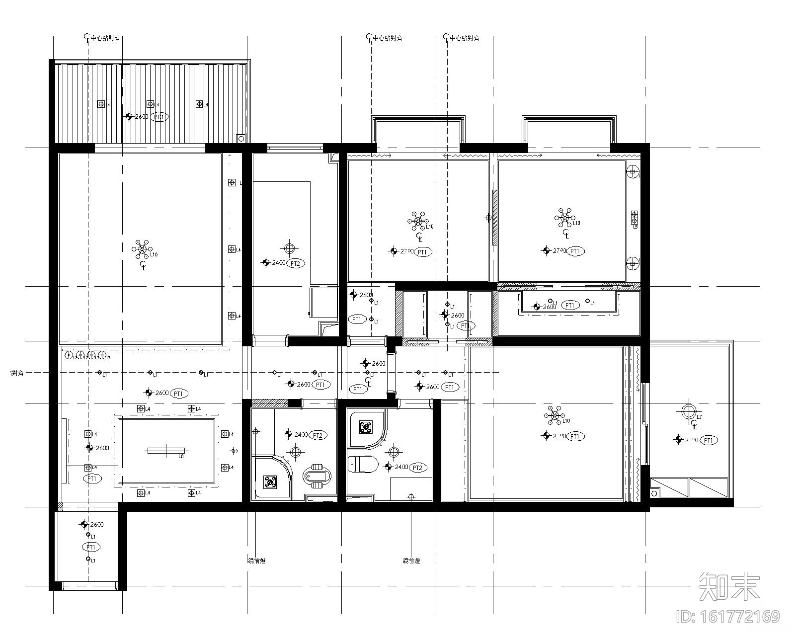 三居室改造成大两居室的改装方案（附施工图＋效果图）cad施工图下载【ID:161772169】