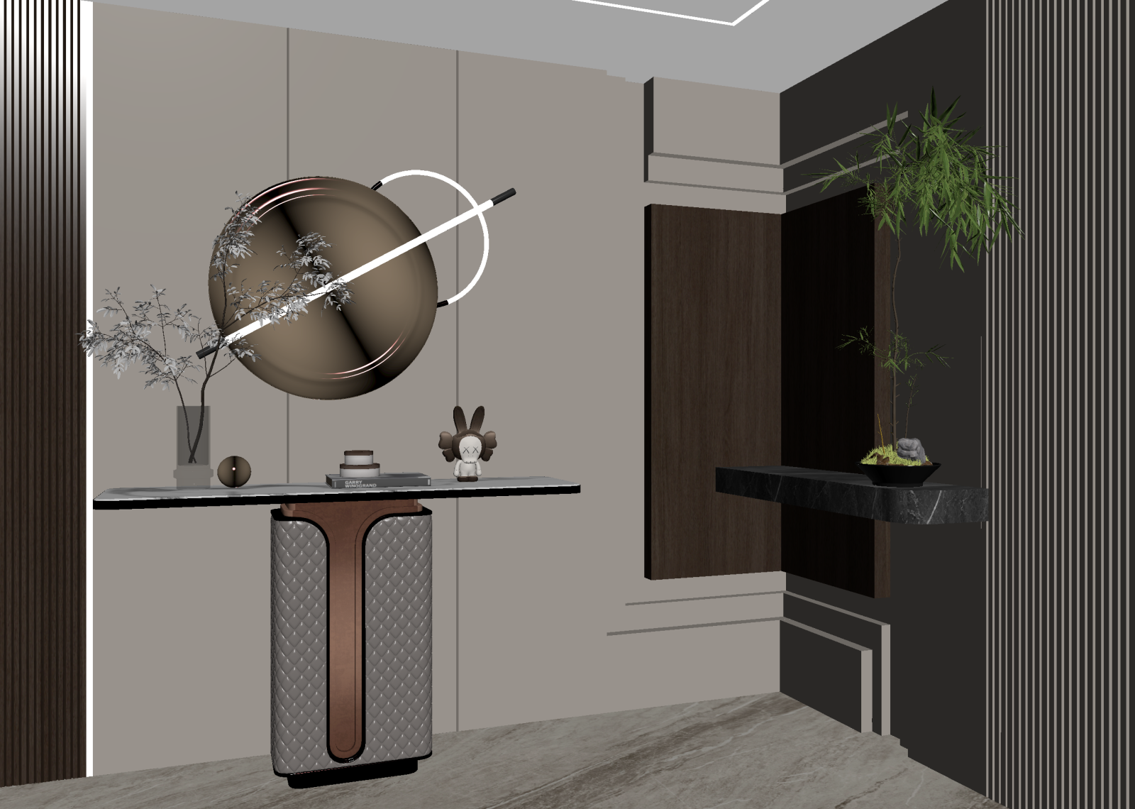 新中式玄关3D模型下载【ID:1214953690】
