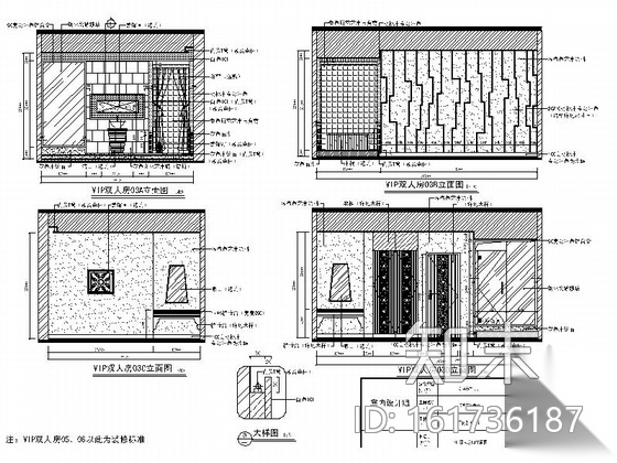 特色雅致时尚美容养生会所室内装修施工图cad施工图下载【ID:161736187】