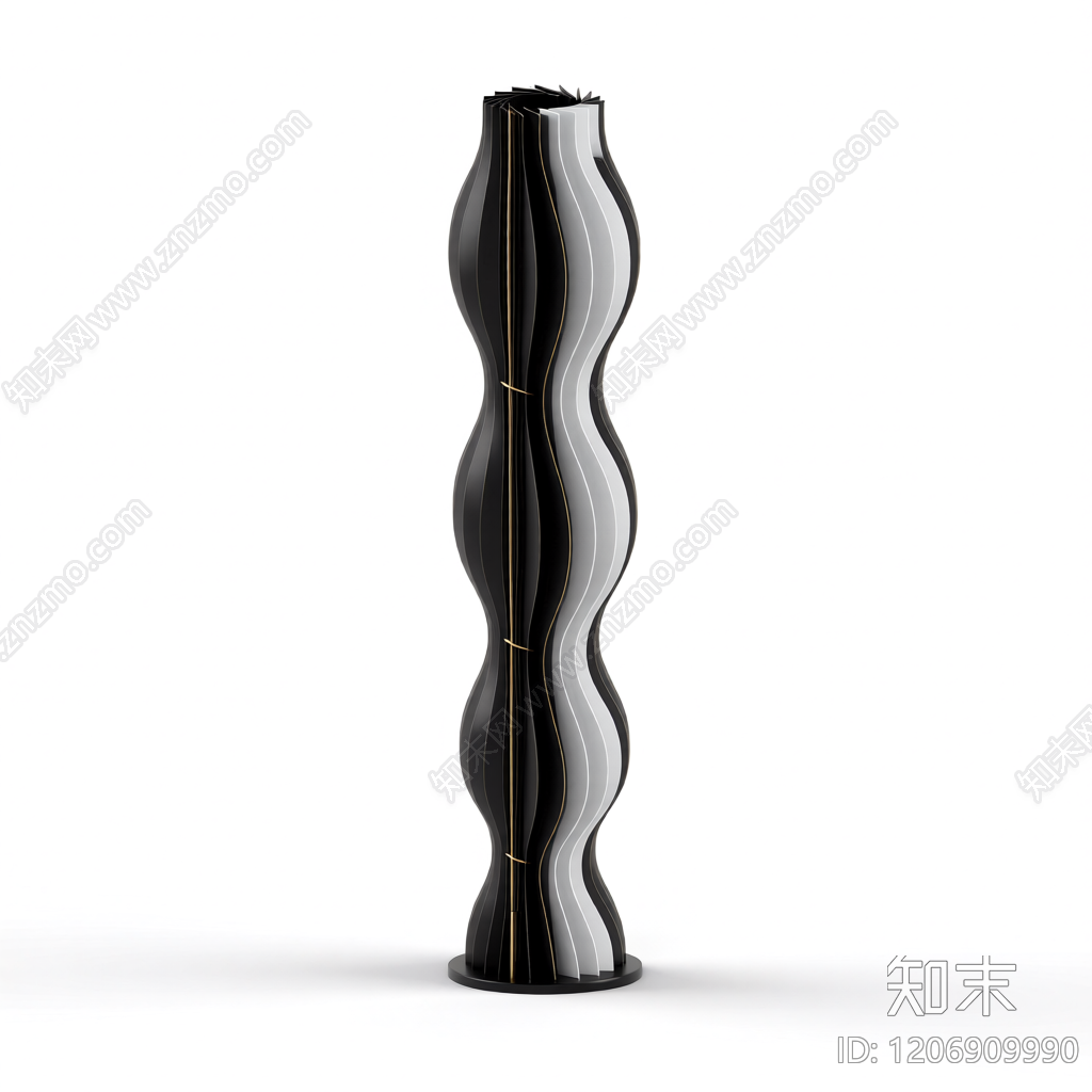 波浪形装饰立柱3D模型下载【ID:1206909990】