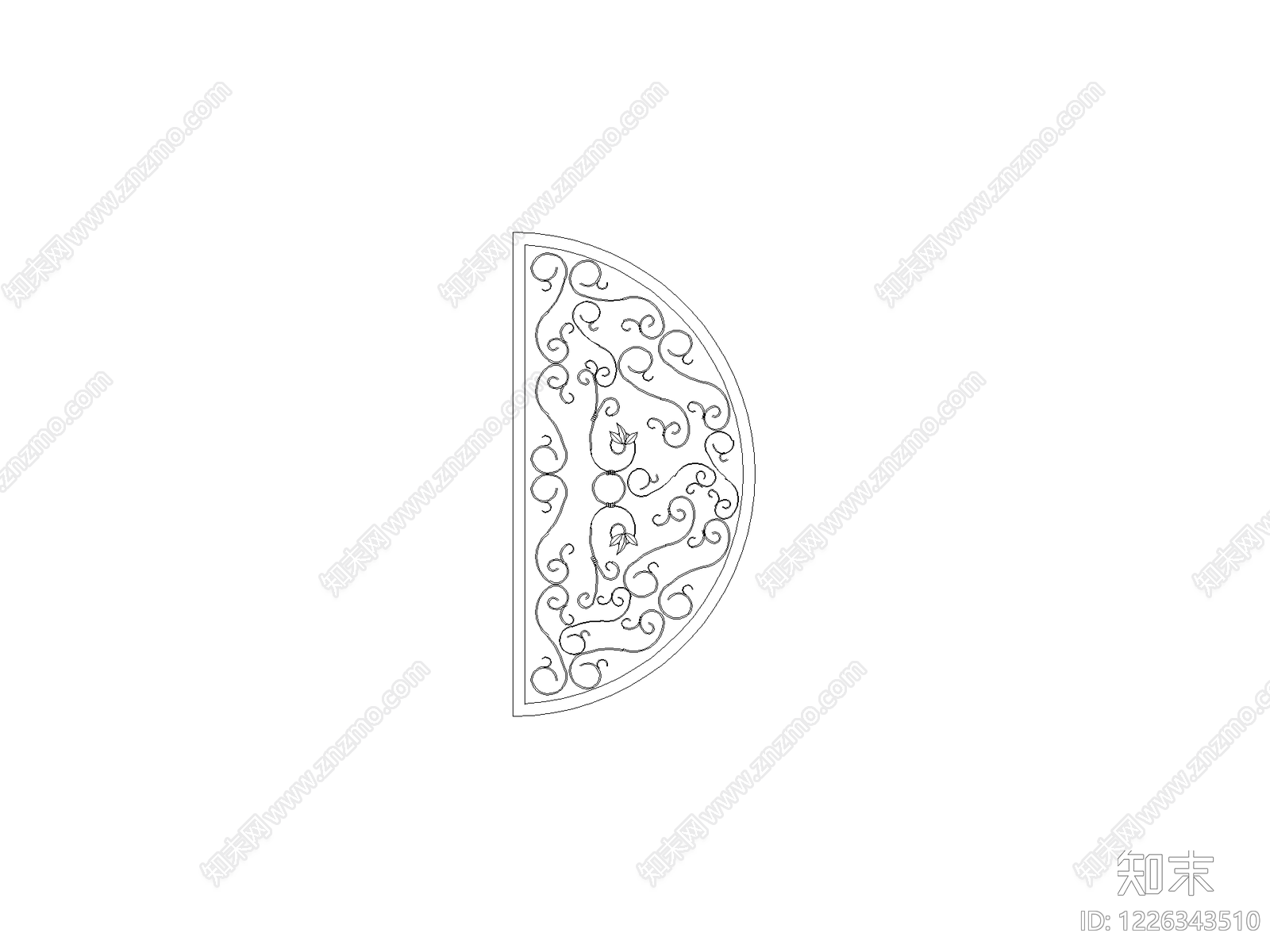 现代格栅装饰构件CAD图纸