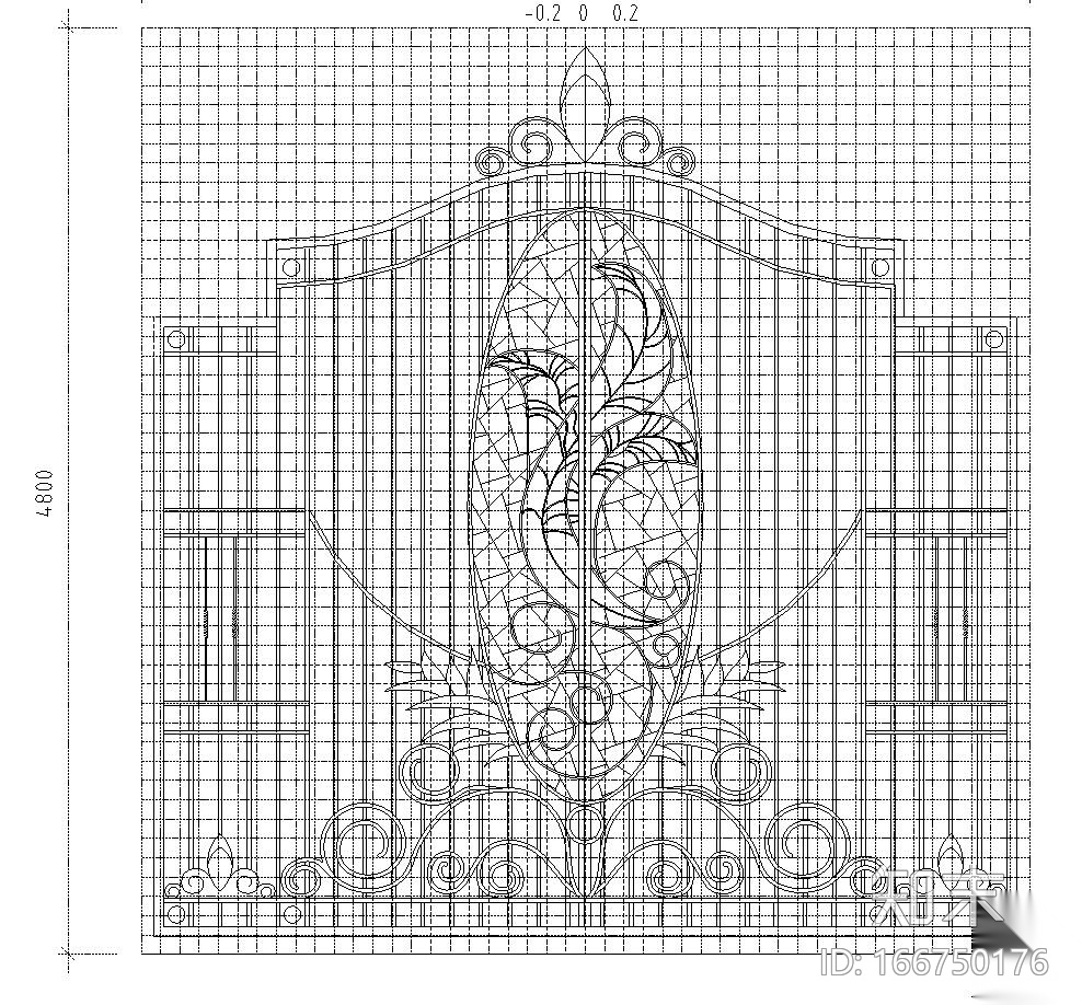 特色铁艺大门设计详图——泛亚景观cad施工图下载【ID:166750176】